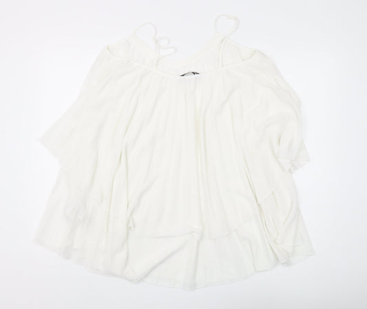Womens UK Size 14 Zara White Camisole Blouse