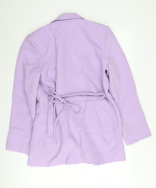 Zara Women's Purple Blazer - S Single-Breasted Belted