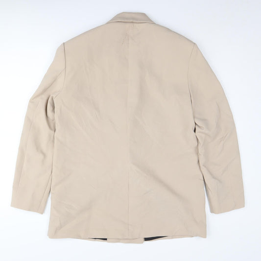 Zara Women's Beige Suit Jacket, Size 8, Double-Breasted