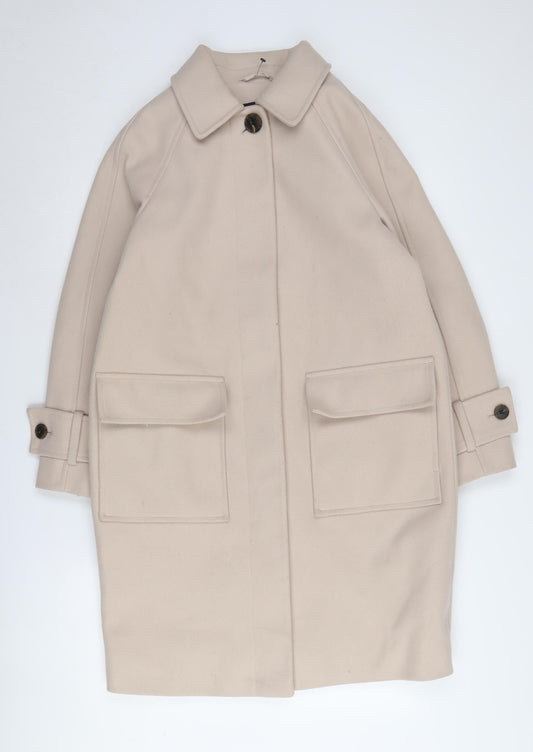 Womens UK Size S Marks and Spencer Beige Overcoat