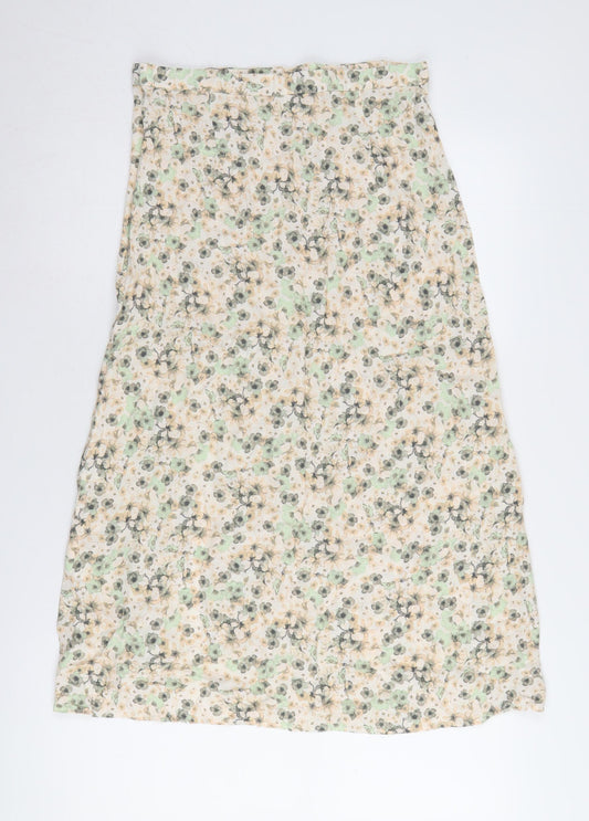 H&M Women's Floral Midi Skirt, Size 14, Viscose