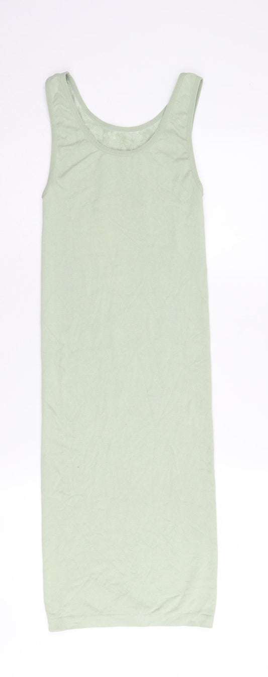 Zara Women's Green XS Slip Dress, Midi Length