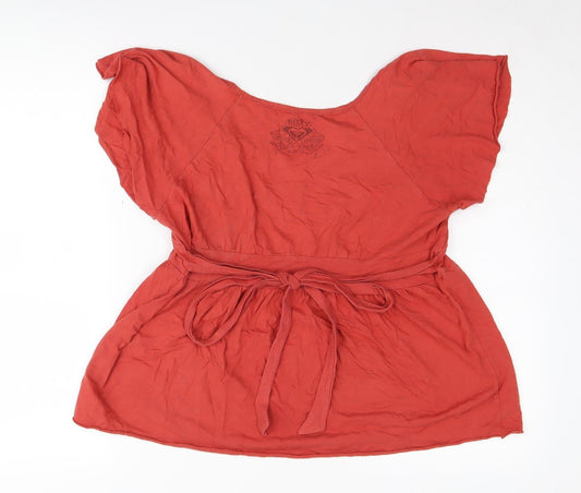 Womens UK Size M ROXY Red Tunic Blouse