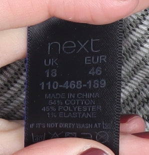Next Women's Black Dress, Size 18, Herringbone Pattern