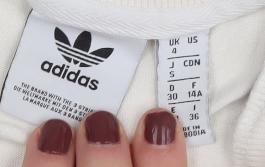 Womens UK Size 4 adidas White Basic T-Shirt