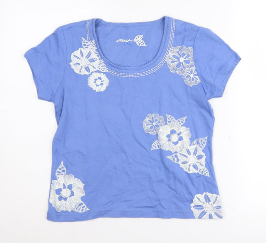 Womens UK Size 10 DASH Blue Basic T-Shirt