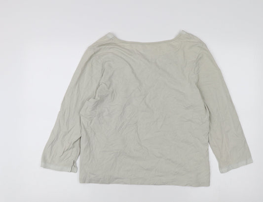 Hawkshead Grey Women's Top Size 18 Basic Scoop Neck