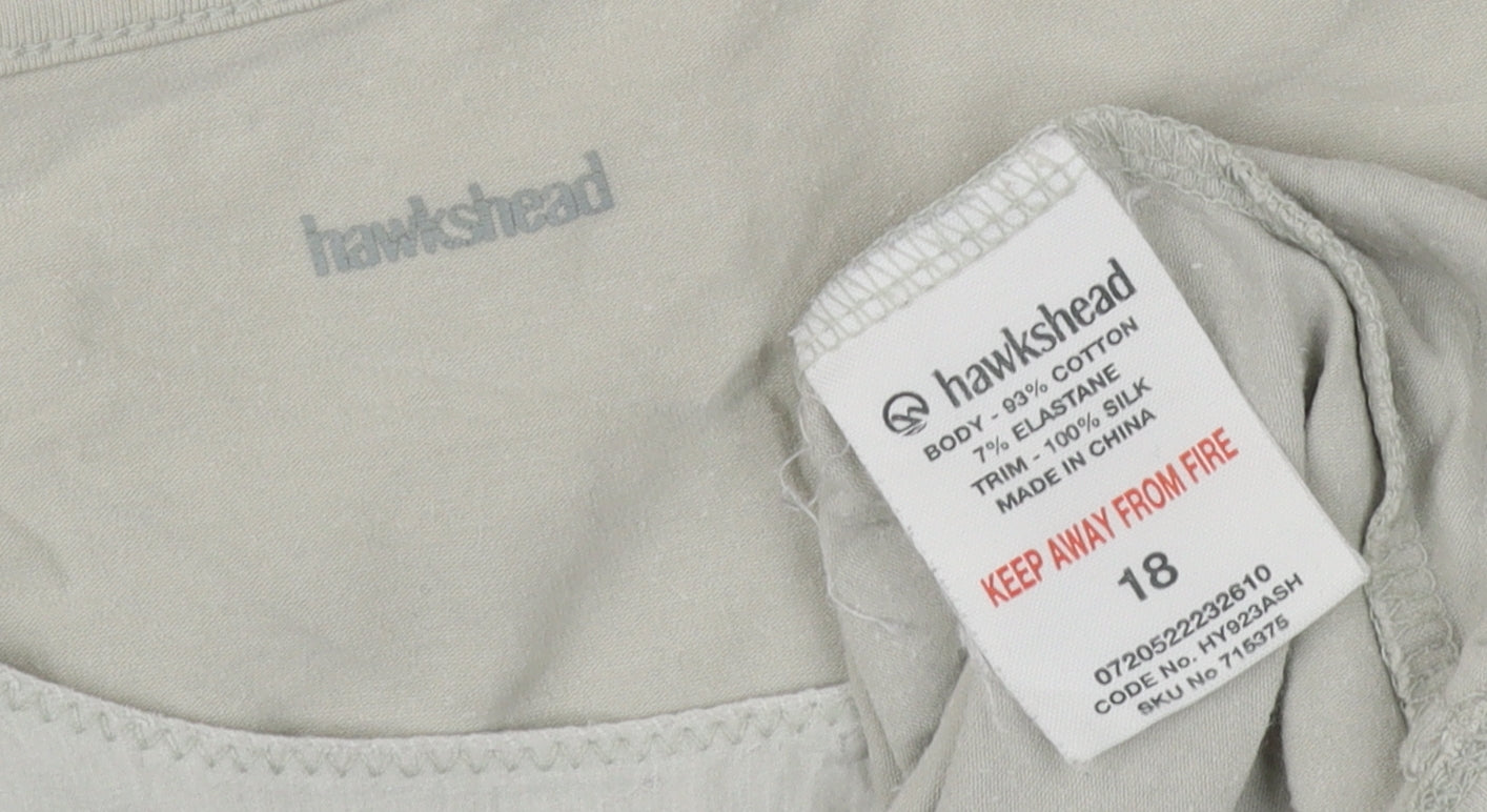 Womens UK Size 18 Hawkshead Grey Basic T-Shirt
