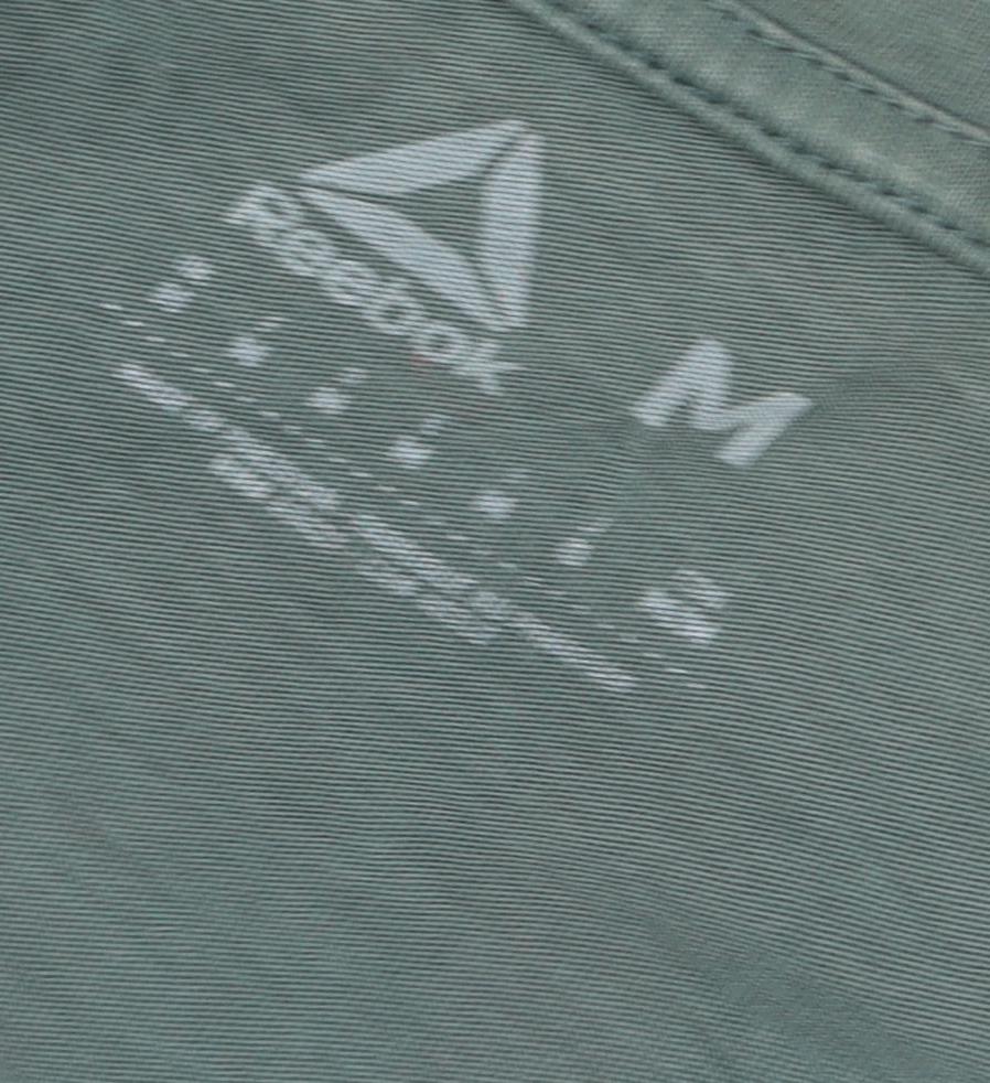 Reebok Men's Green T-Shirt, M, Logo, Cotton, Excellent
