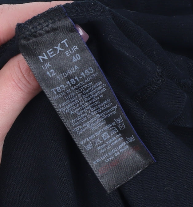 Next Women's Black Midi Shift Dress Size 12