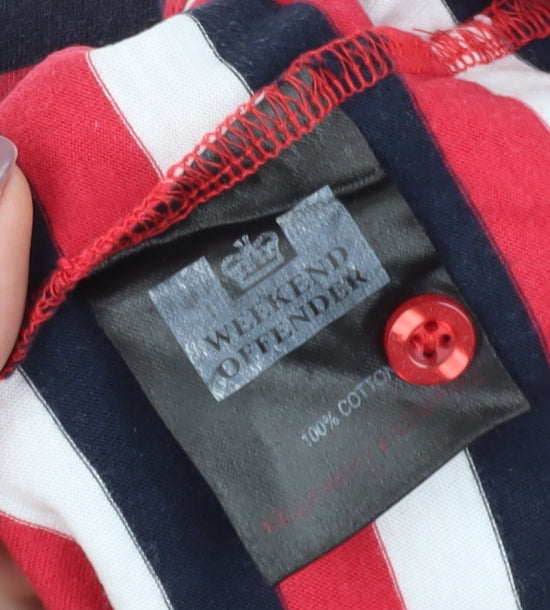 Weekend Offender Men's Multicoloured Striped Polo XL