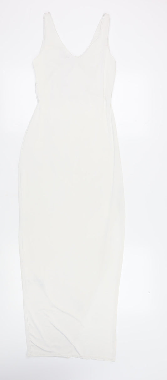 PrettyLittleThing Women’s White Bodycon Dress Size 12