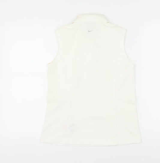Nike Women's White Sleeveless Polo Shirt Size M