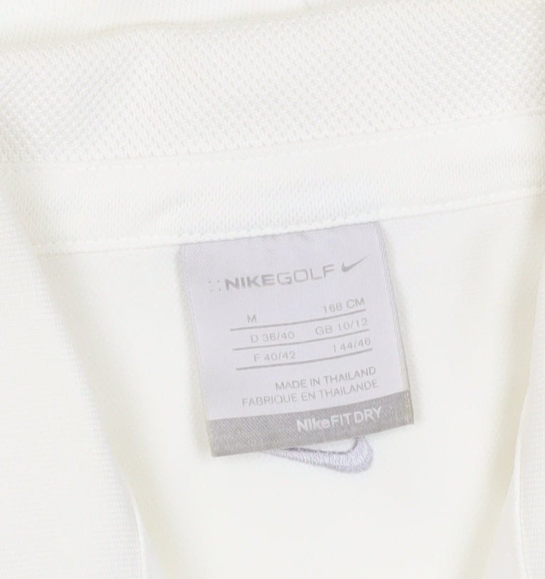 Nike Women's White Sleeveless Polo Shirt Size M