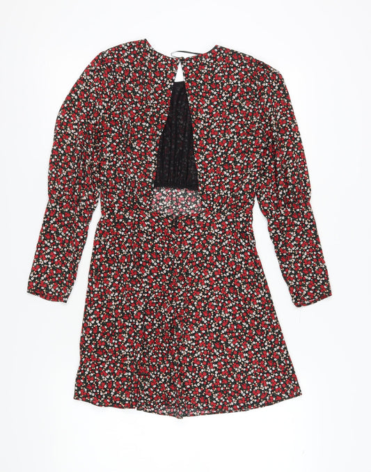 Topshop Women's Multicoloured Floral Shift Dress Size 6