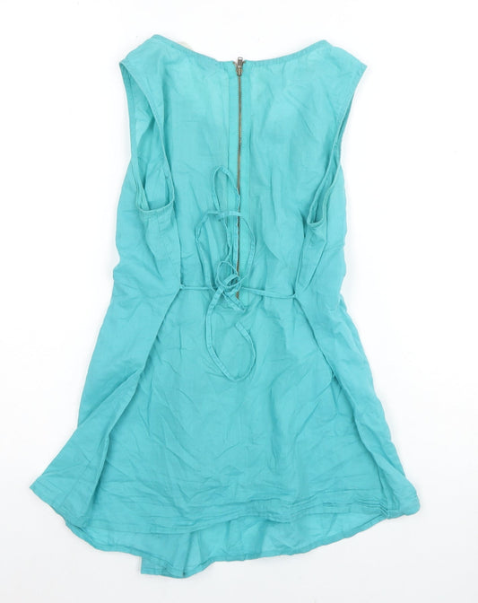 Womens UK Size 8 Oasis Blue Tunic Blouse