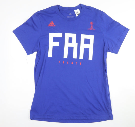 Additional front view of Adidas Men's Blue Sports T-Shirt - L
