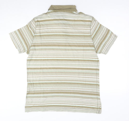 Ted Baker Men’s Beige Striped Polo Shirt L