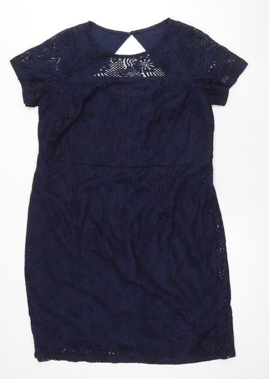 Dorothy Perkins Blue Lace Sheath Dress Size 20