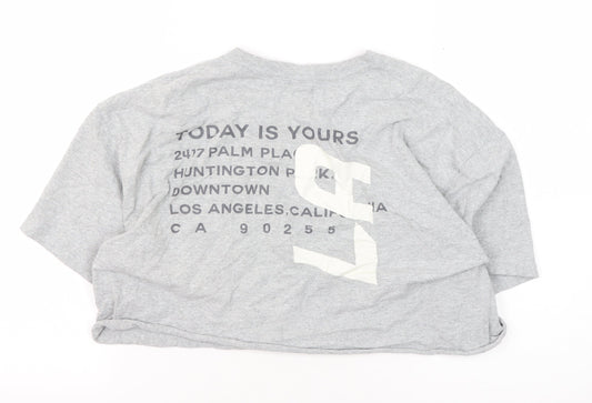 Unisex Adults UK Size M Urban Outfitters Grey Cropped T-Shirt