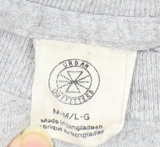 Unisex Adults UK Size M Urban Outfitters Grey Cropped T-Shirt