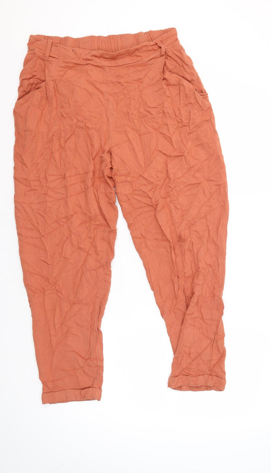 Womens UK Size 10 New Look Relaxed Fit Jogger Orange Trousers