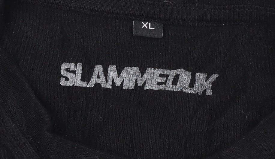 SLAMMEDUK Men's Black XL Graphic Cars T-Shirt