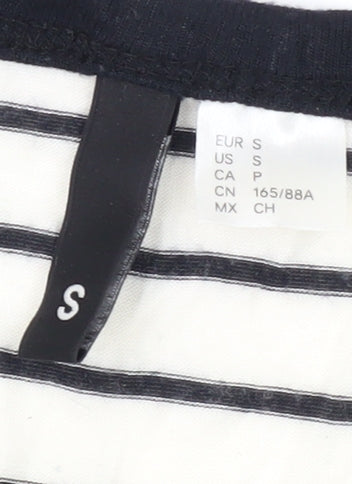 Womens UK Size S H&M White Ringer T-Shirt