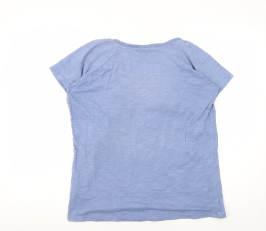 EWM Women's Blue Basic T-Shirt, Size M, Cotton