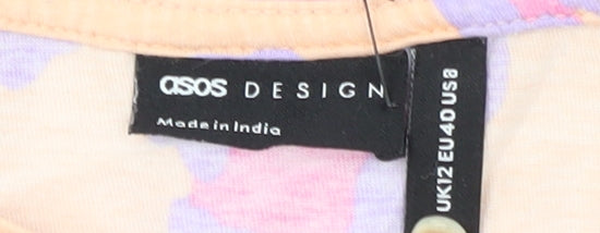 Womens UK Size 12 ASOS Beige Basic T-Shirt