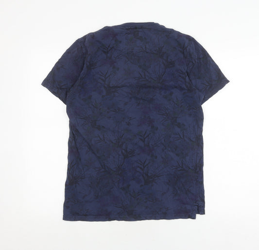 Ted Baker Men's Blue Floral Cotton T-Shirt, M
