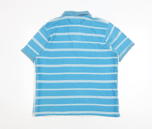 Ted Baker Men's Blue Striped Polo Shirt, Size 5