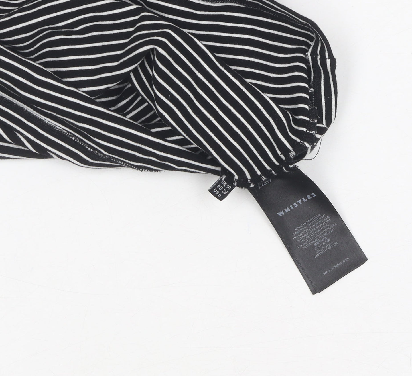 Womens UK Size 10 Whistles Black Jersey Blouse