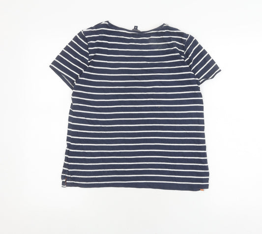 Womens UK Size 8 Crew Clothing Company Blue Basic T-Shirt