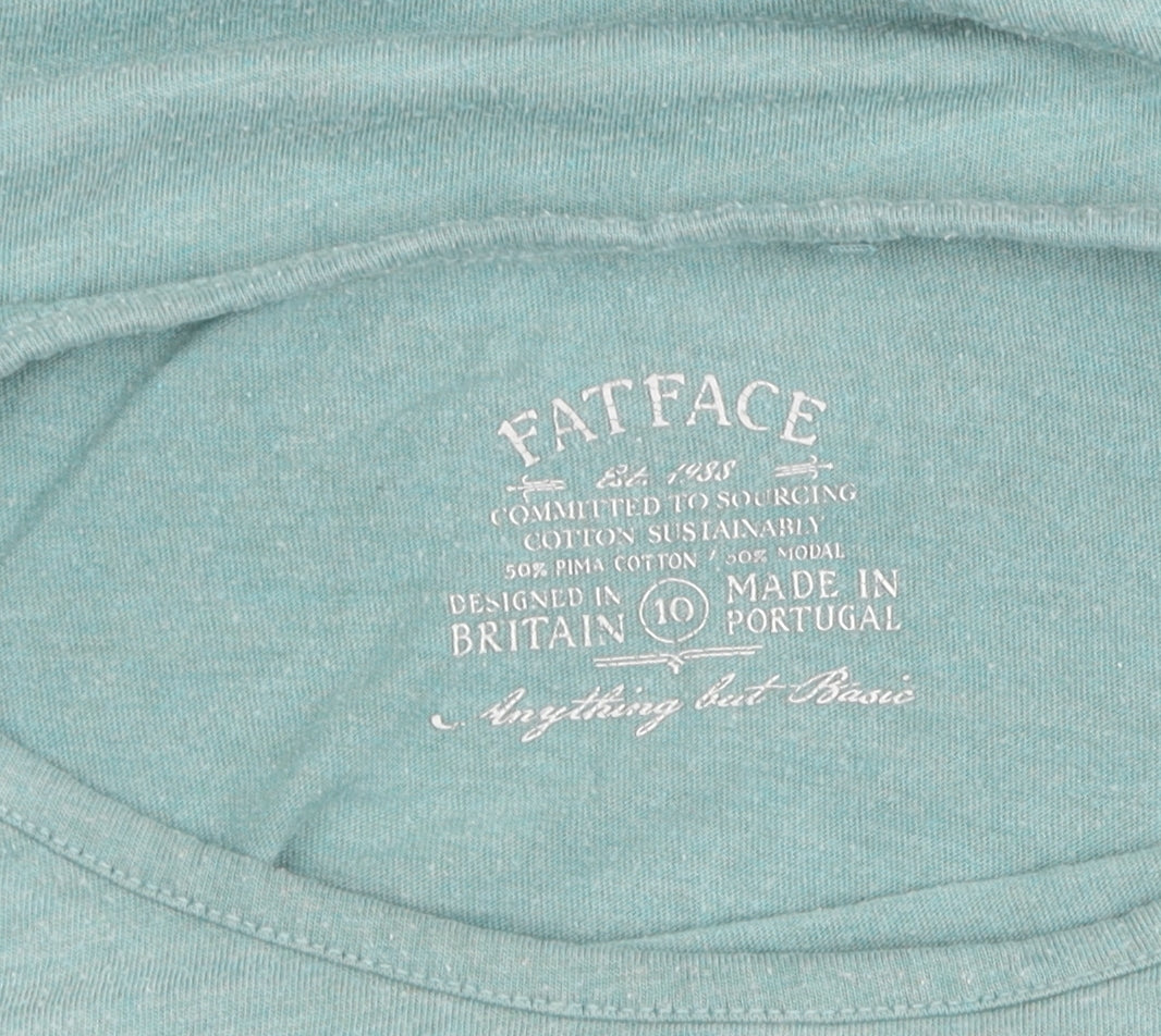 Fatface Women's Green Long Sleeve T-Shirt Size 10
