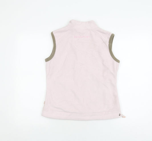 ELLE Women's Pink Waistcoat, M, Sleeveless, Full Zip