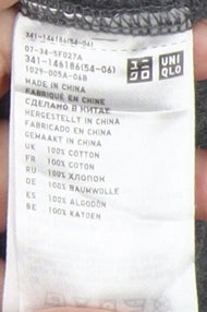 Unisex Adults UK Size M Uniqlo Grey Jersey T-Shirt