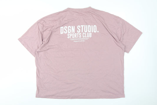 Boohoo Unisex Pink Basic T-Shirt, Size L, Casual Sports Style