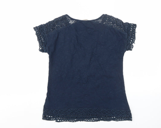 Womens UK Size 8 Marks and Spencer Blue Basic T-Shirt