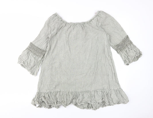 Blue Vanilla Women's Grey Off-Shoulder Tunic Blouse