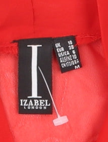 Izabel London Red Long Sleeve Chiffon Dress