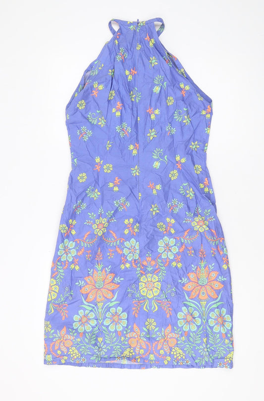 French Connection Womens Blue Floral Shift Dress 14