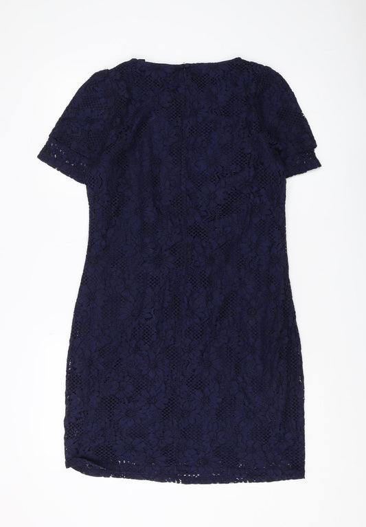Dorothy Perkins Women's Blue Lace Sheath Dress Size 12