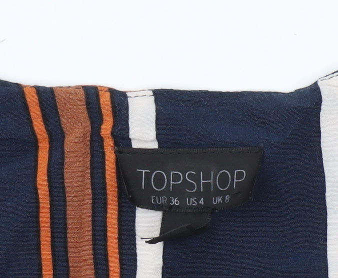 Womens UK Size 8 Topshop Multicoloured Basic Tank