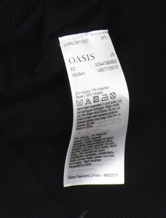 Womens UK Size XS Oasis Black Pullover Jumper