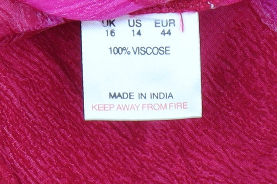 DASH Women's Red Floral Skirt, Size 16, Viscose