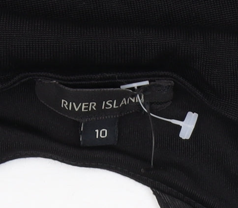 Womens UK Size 10 River Island Black Camisole Tank