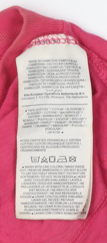 Unisex Adults UK Size M Nike Pink Basic T-Shirt
