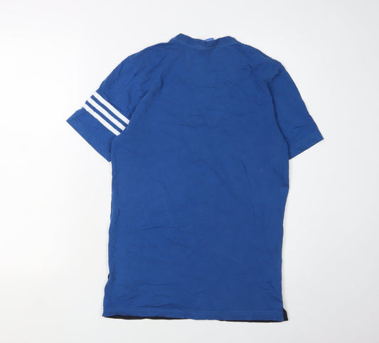 Adidas Men's Blue Medium Colourblock T-Shirt