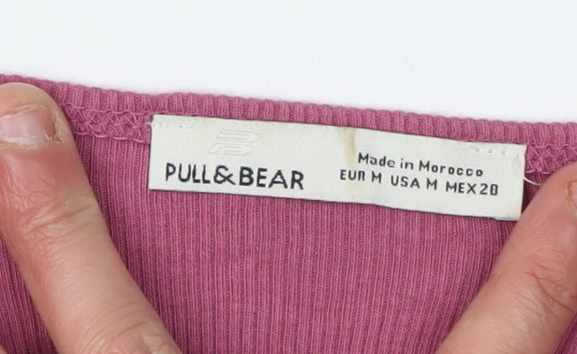 Womens UK Size M Pull & Bear Pink Basic Tank